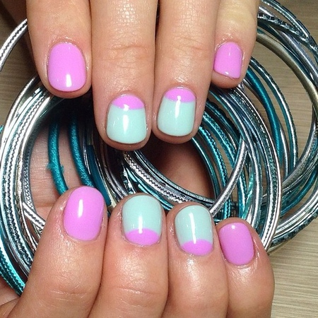 Стильный и свежий маникюр 2015: ногти мятного цвета, фото