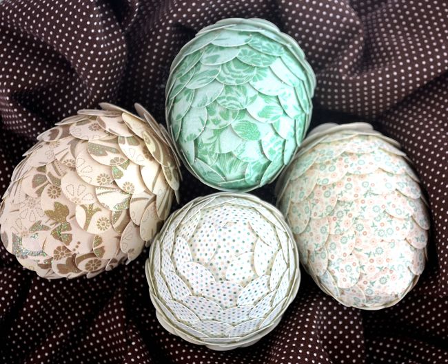 Пасхальные поделки: декорированное бумагой яйцо