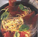 Спагетти с копченым мясом